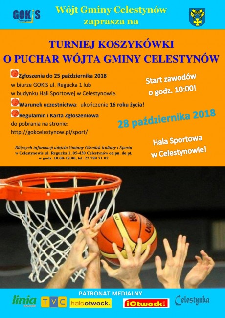 Plakat Turniej Koszykówki o Puchar Wójta Gminy Celestynów