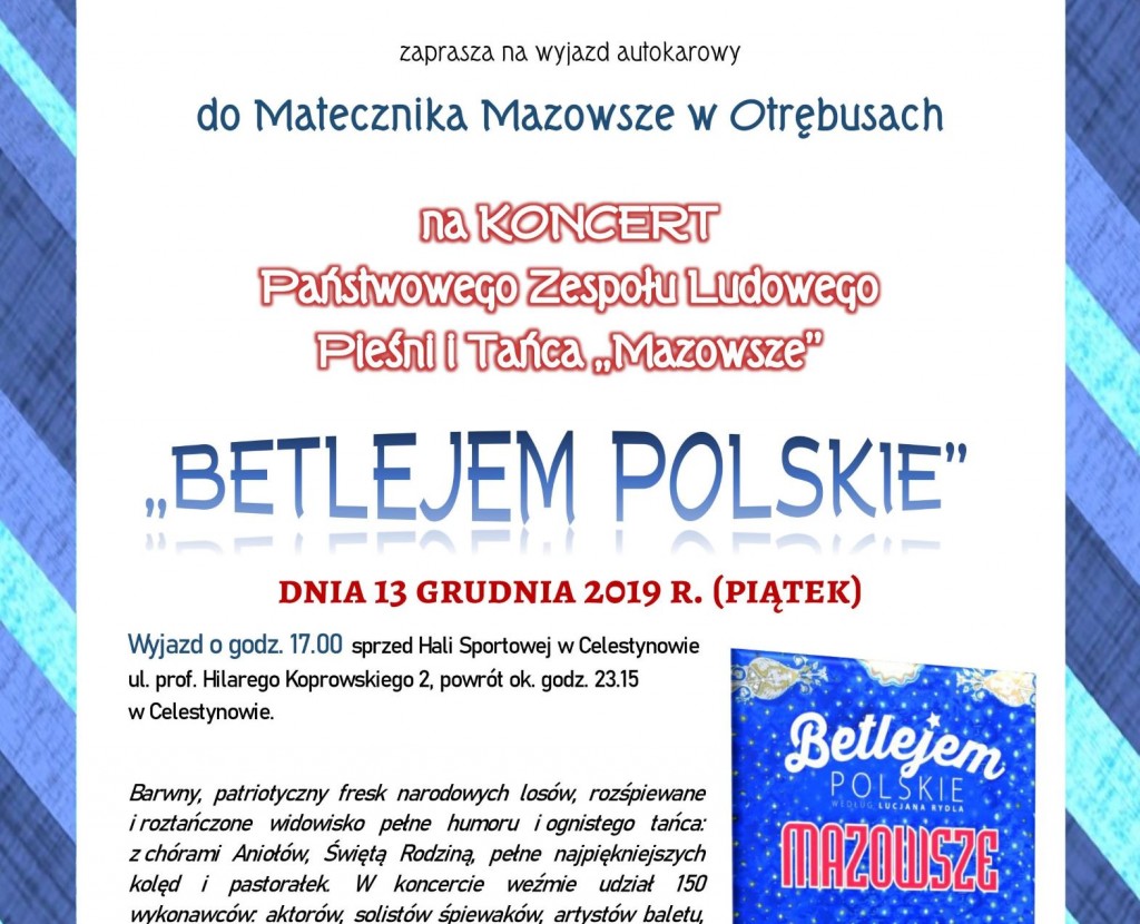 Wyjazd autokarowy do Otrębusów na koncert „Betlejem Polskie”
