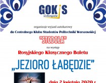 Wyjazd autokarowy do Klubu „Stodoła” w Warszawie na występ Rosyjskiego Klasycznego Baletu „Jezioro Łabędzie”