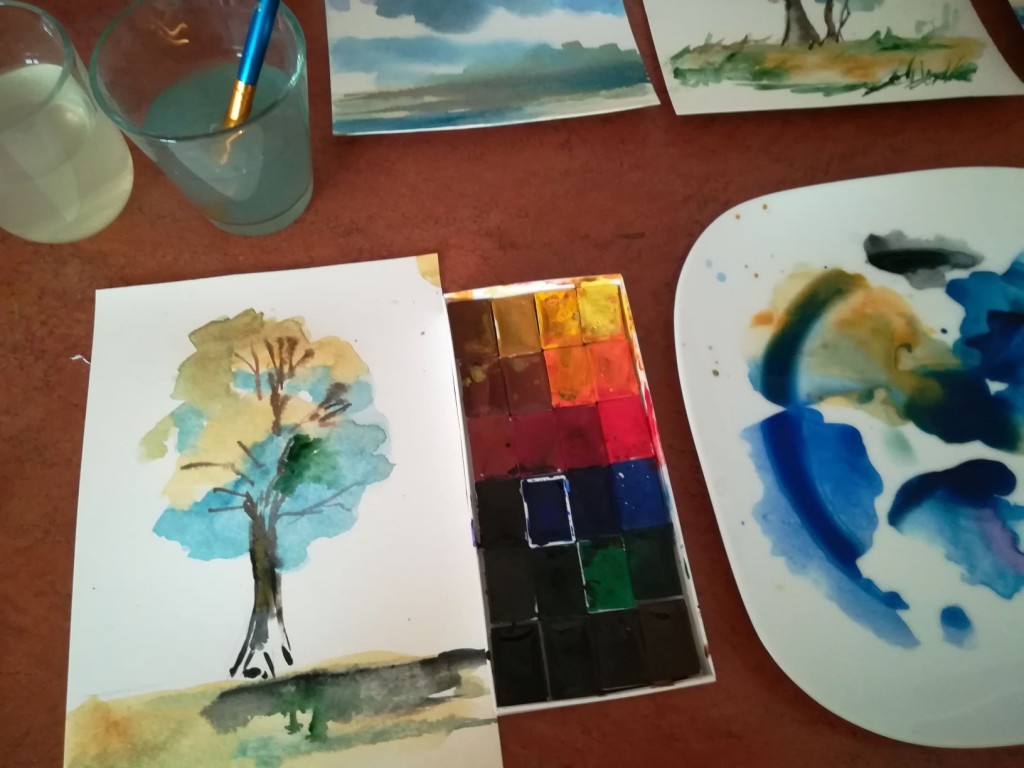 Warsztaty artystyczne dla dorosłych – lekcja online nr 2 – „Akwarela – drzewo”