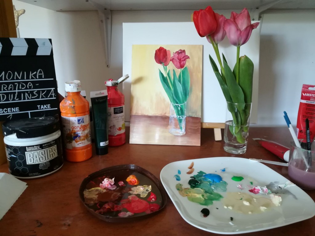 Warsztaty artystyczne dla dorosłych – lekcja online nr 3 – „Tulipany – farby akrylowe”
