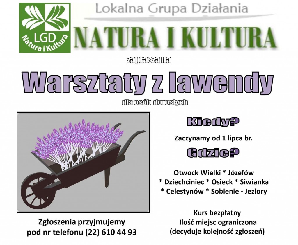 LGD Natura i Kultura zaprasza na bezpłatne warsztaty lawendowe