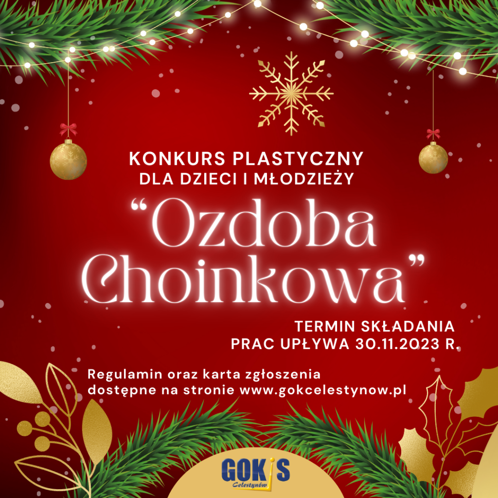 Konkurs plastyczny dla dzieci i młodzieży „Ozdoba Choinkowa”