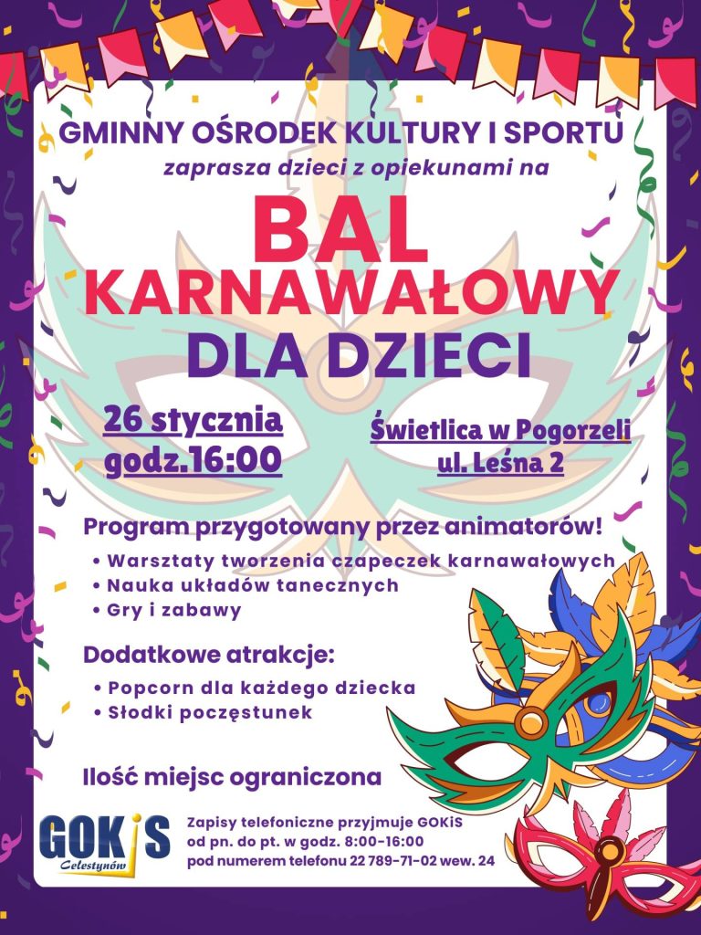 Bal Karnawałowy dla dzieci w Pogorzeli