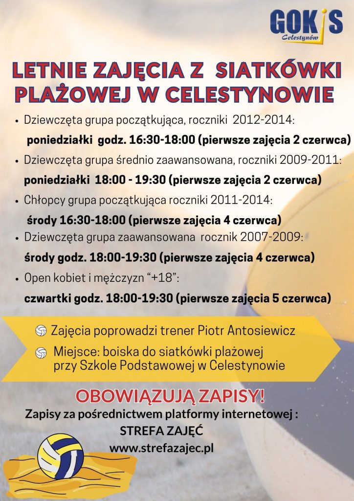 Letnie Zajęcia z Siatkówki Plażowej w Celestynowie