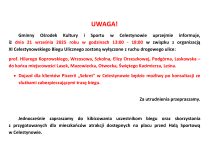 INFORMACJA DLA MIESZKAŃCÓW – XI CELESTYNOWSKI BIEG ULICZNY